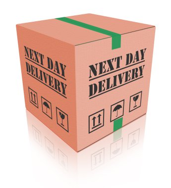 Next day delivery carboard box package clipart
