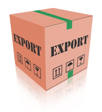 Export shipping carboard box package clipart