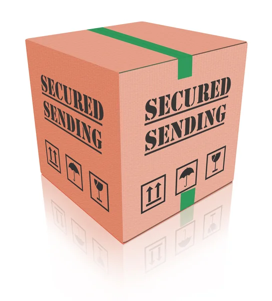 stock image Secured sending shipping package cardboard box