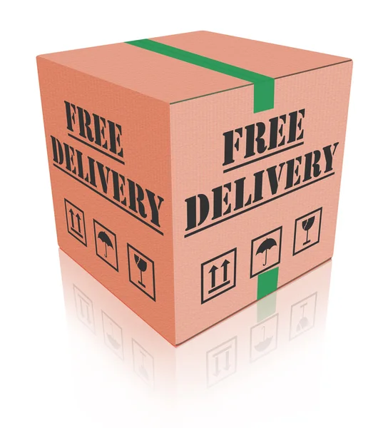 Free delivery carboard box package — Stock Photo, Image