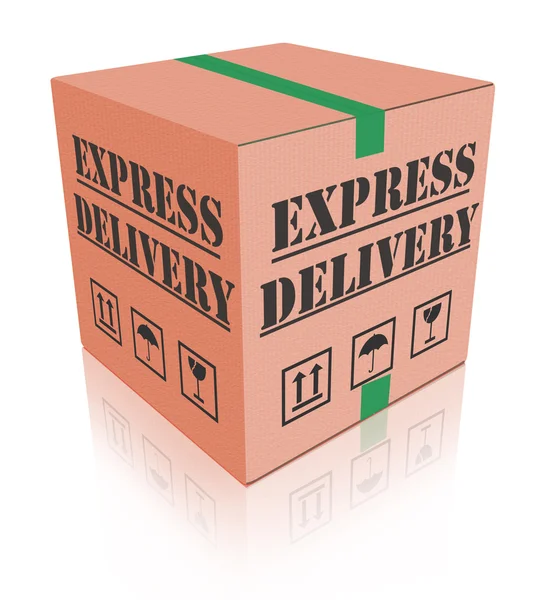 Express delivery carboard box package — Stock Photo, Image