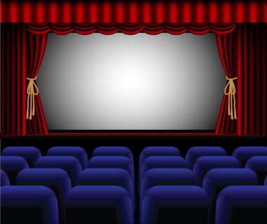 Vector illustration of the empty cinema clipart