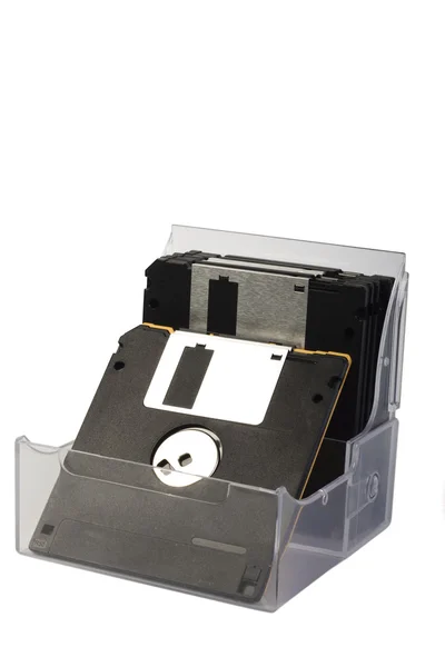 Diskettes in een doos — Stockfoto