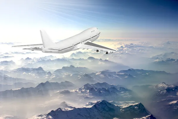 Boing 747 am Himmel — Stockfoto