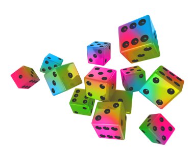 Color dices clipart