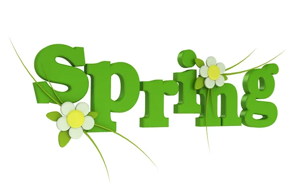 Frühling Text mit Blume — Stockfoto