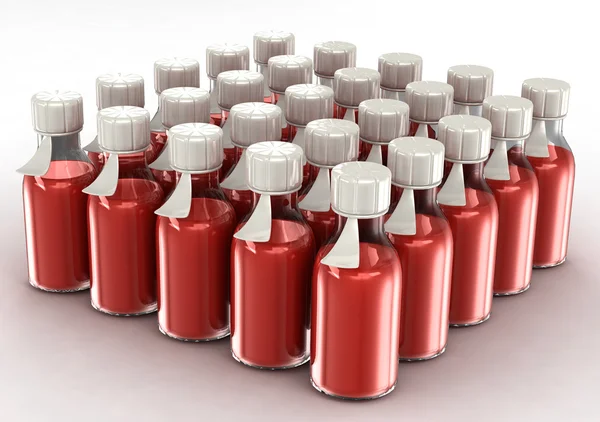 Genomskinliga flaskor med vaccin — Stockfoto
