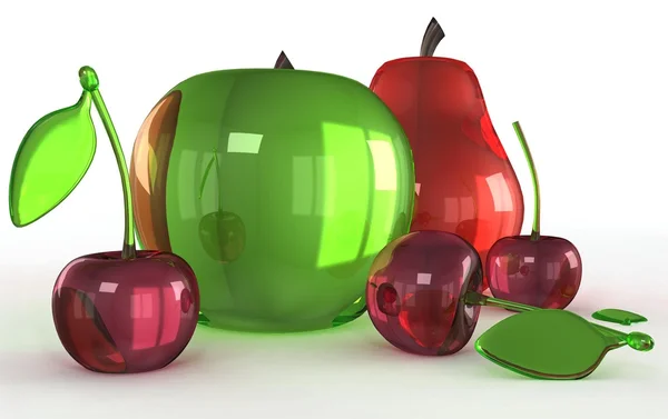 玻璃模型的水果 — 图库照片