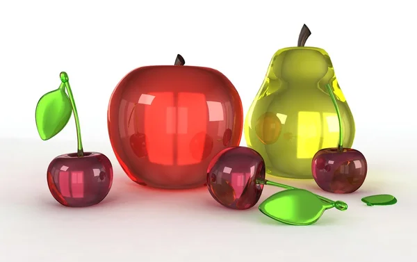 Скляні моделі фруктів — стокове фото