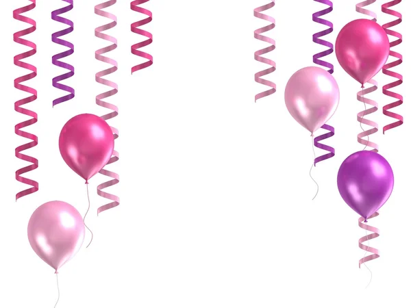 3d 紫色气球 — 图库照片
