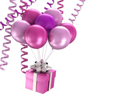 3d purple ballons clipart