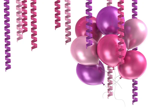 3d balões roxos — Fotografia de Stock