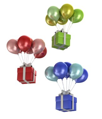 3d shiny ballons clipart