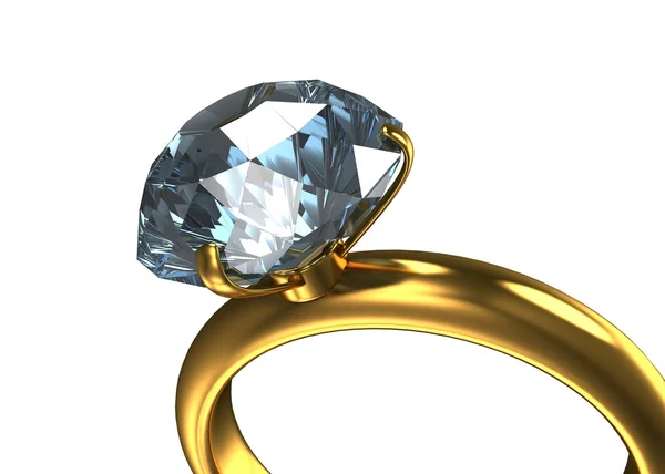 Δαχτυλίδι με ένα μεγάλο διαμάντι — Φωτογραφία Αρχείου