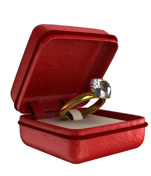 Ring met een grote diamant — Stockfoto