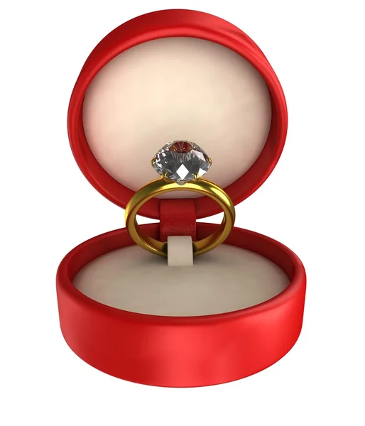 Ring mit einem großen Diamanten — Stockfoto