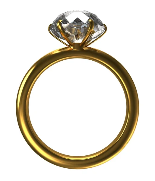 Ring with a large diamond — Stock Photo, Image