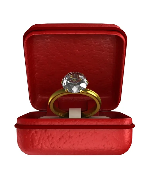 Ring mit einem großen Diamanten — Stockfoto
