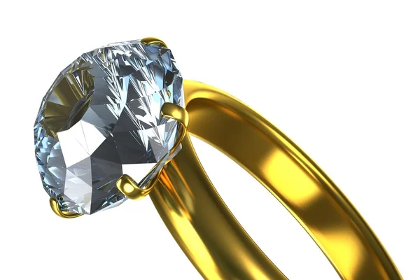 Ring with a large diamond — Stock Photo, Image