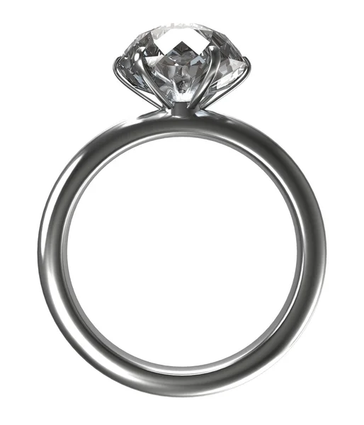 Кольцо с большим бриллиантом — стоковое фото