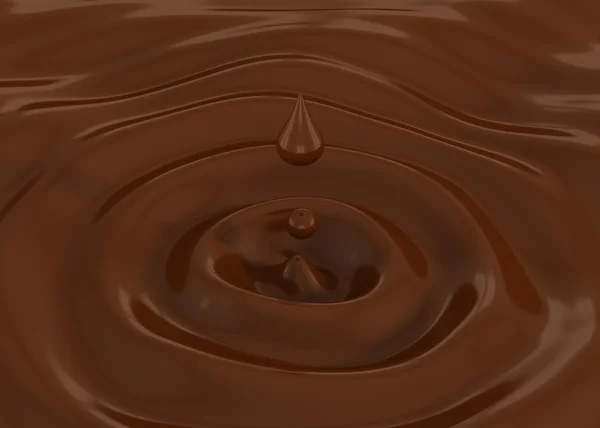 Falling chocolate drop — Stock Photo, Image