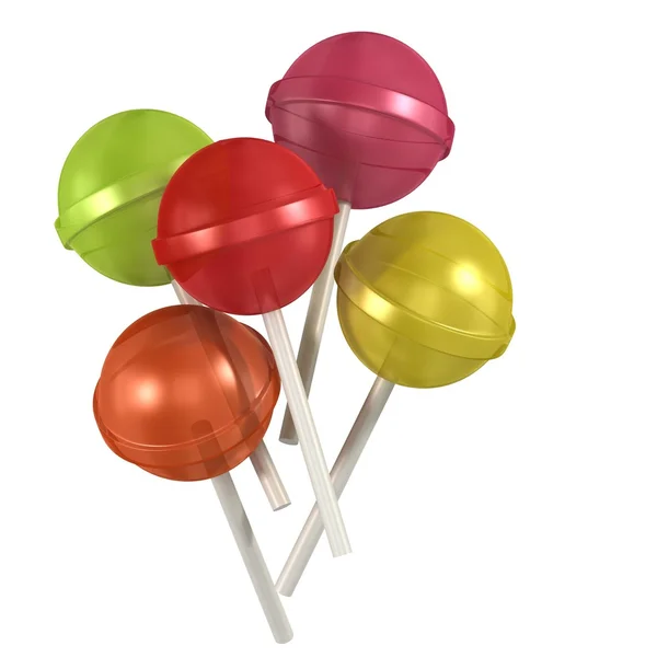 3d colorful sweet lollipops — Stock Photo, Image