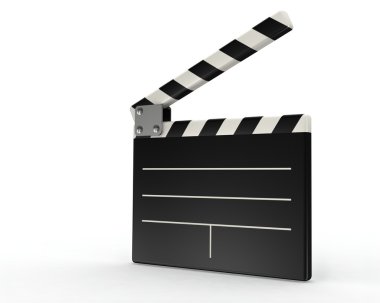 3d movie clapper board clipart