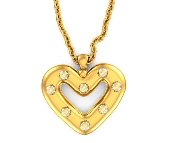 stock image Heart-shaped pendant with diamonds