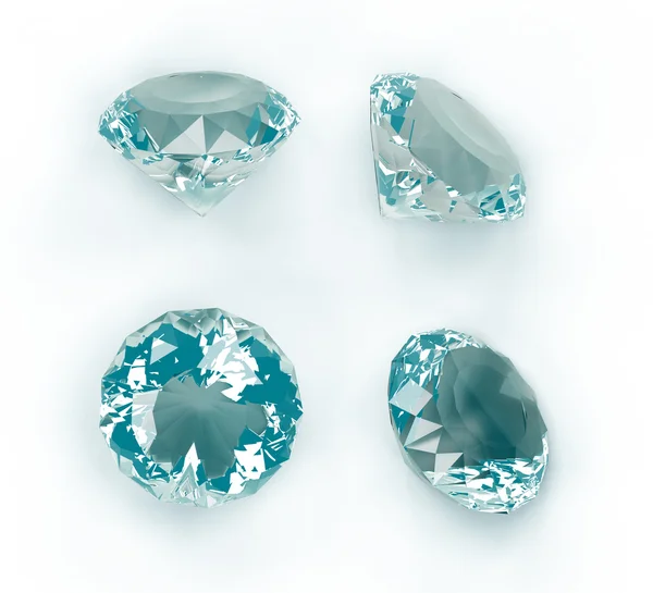 Μπλε διαμάντια που απομονώνονται σε λευκό — Φωτογραφία Αρχείου