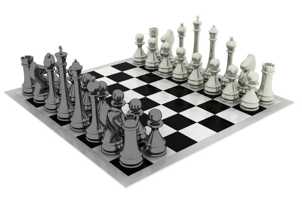 3D pozadí šachy — Stock fotografie