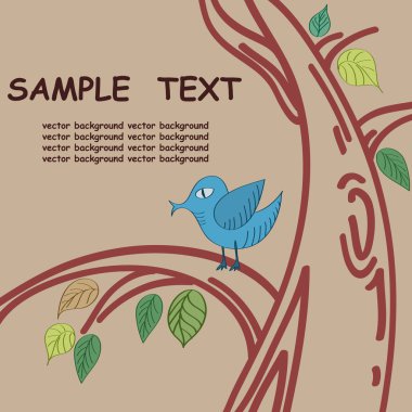 Tree with bird clipart