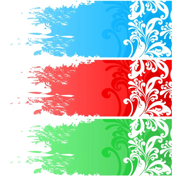 Три цветочных знамена — стоковый вектор