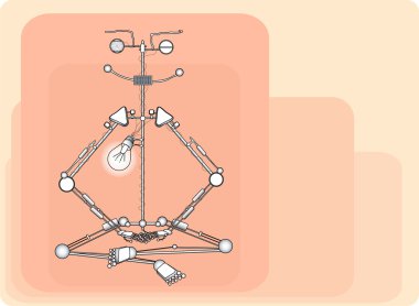 Robot gülümsüyor ve meditasyon