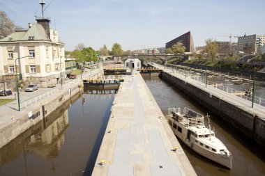 View of the dam in the summer. clipart