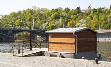 Marina deniz araçları için kulübe. Prague, Çek Cumhuriyeti