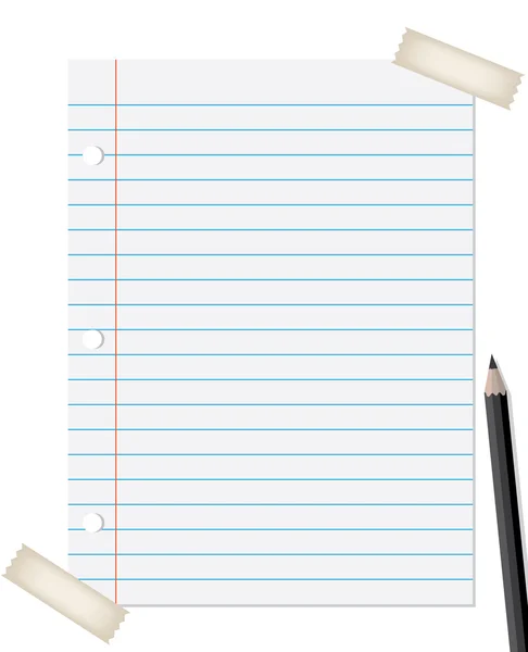 Lined paper with pencil — Stock Photo, Image