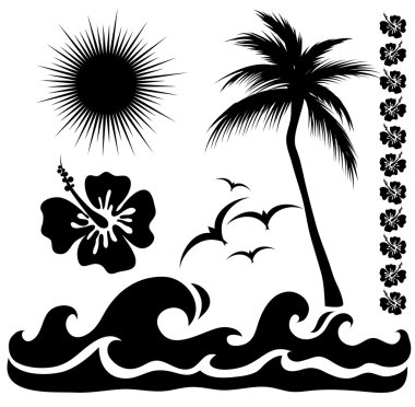 Summer silhouettes vector