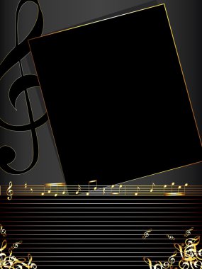 Music background with golden notes clipart