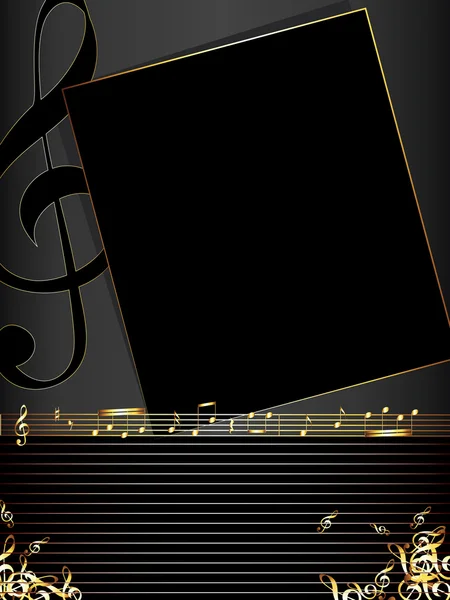 Fundo musical com notas douradas — Fotografia de Stock