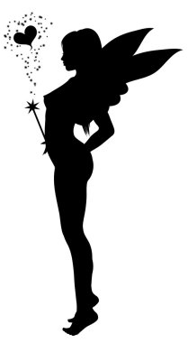 Love fairy silhouette clipart