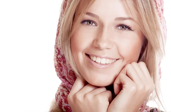 Pretty happy woman with beautiful smile — Stock Photo, Image