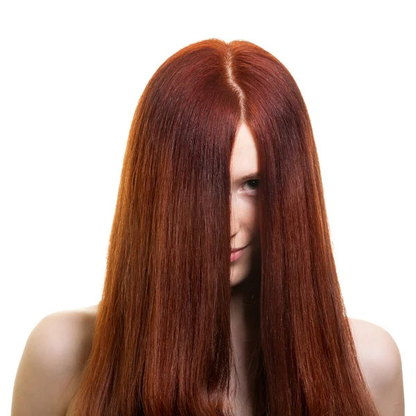 Csodálatos haj egy gyönyörű fiatal nő portréja — Stock Fotó