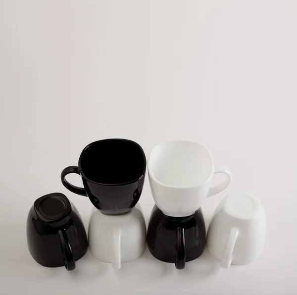 Birçok Kahve kupaları ile boşaltmak Tasarla — Stok fotoğraf