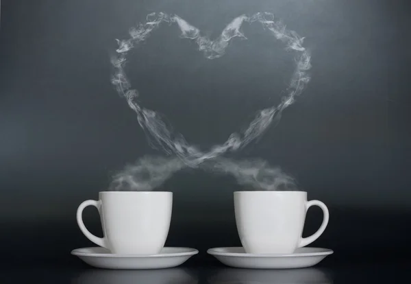 Two cups of coffee with love — Stock Photo, Image