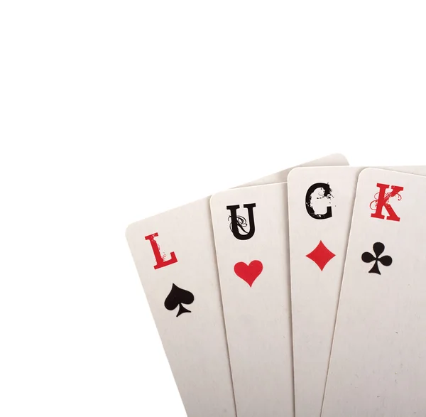 Quatro cartas. Conceito de sorte com copyspace — Fotografia de Stock