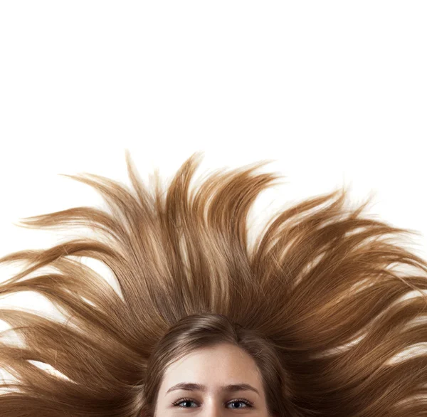 Beautiful young woman with wonderful hair — Stock Photo, Image