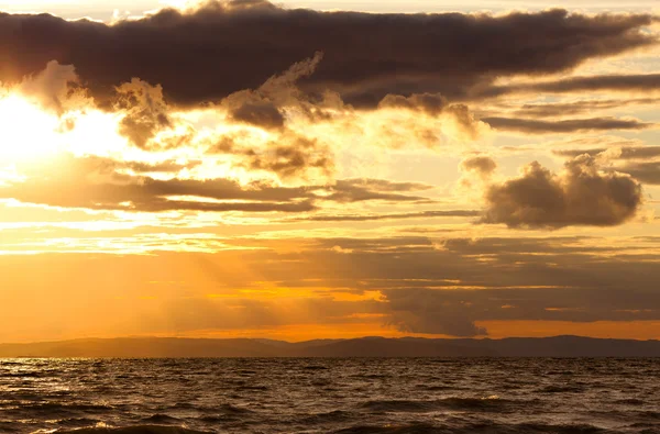 Морський пейзаж sundown — стокове фото