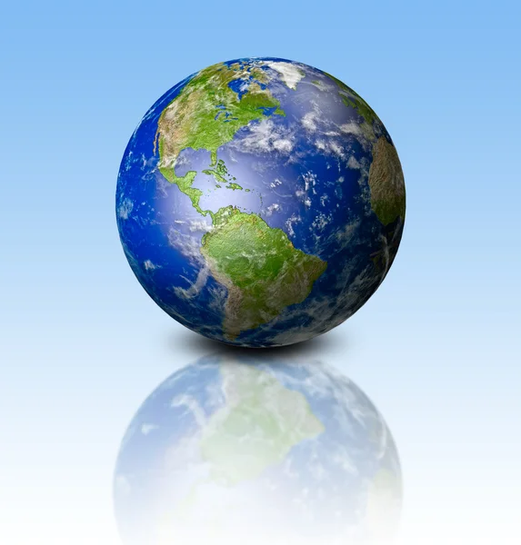 stock image Model of Earth on blue background