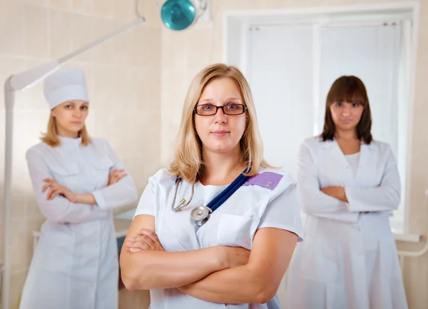 Young doctors team in hospital — Stock Photo, Image