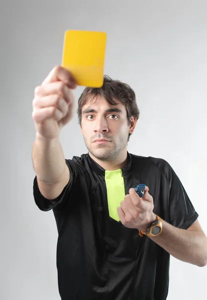 Желтая карточка — стоковое фото